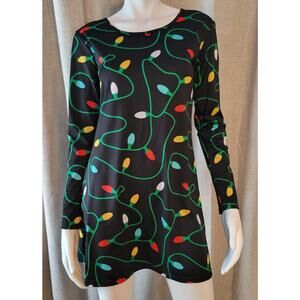 Tipsy Elves String of Christmas Lights Mini Dress Fit & Flair Women's Size S
